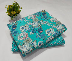 pure cotton handblock printed top bottom set (2.5 Mtr Top & 2.5 Mtr Bottom) - 84