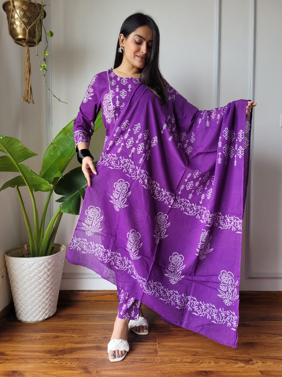 Pure Cotton Hand Block Printed Stitched Suits With Cotton Dupatta - 2