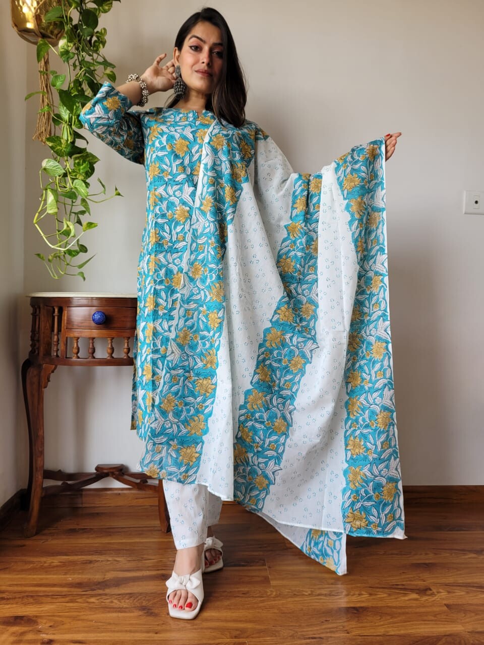 Pure Cotton Hand Block Printed Stitched Suits With Cotton Dupatta - 1