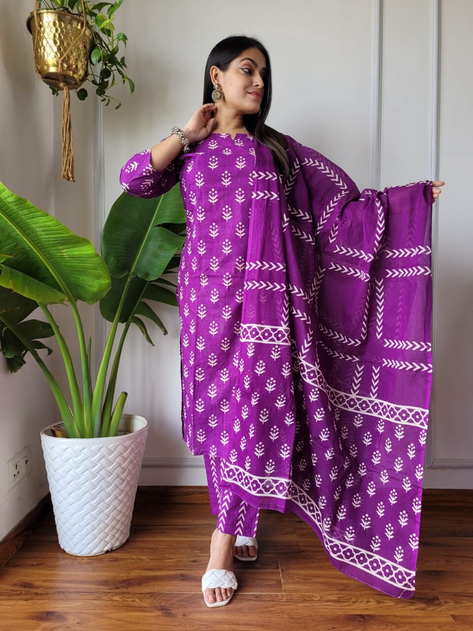 Pure Cotton Hand Block Printed Stitched Suits With Cotton Dupatta - 5