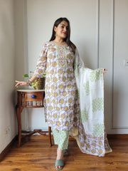 Pure Cotton Hand Block Printed Stitched Suits With Cotton Dupatta - 17