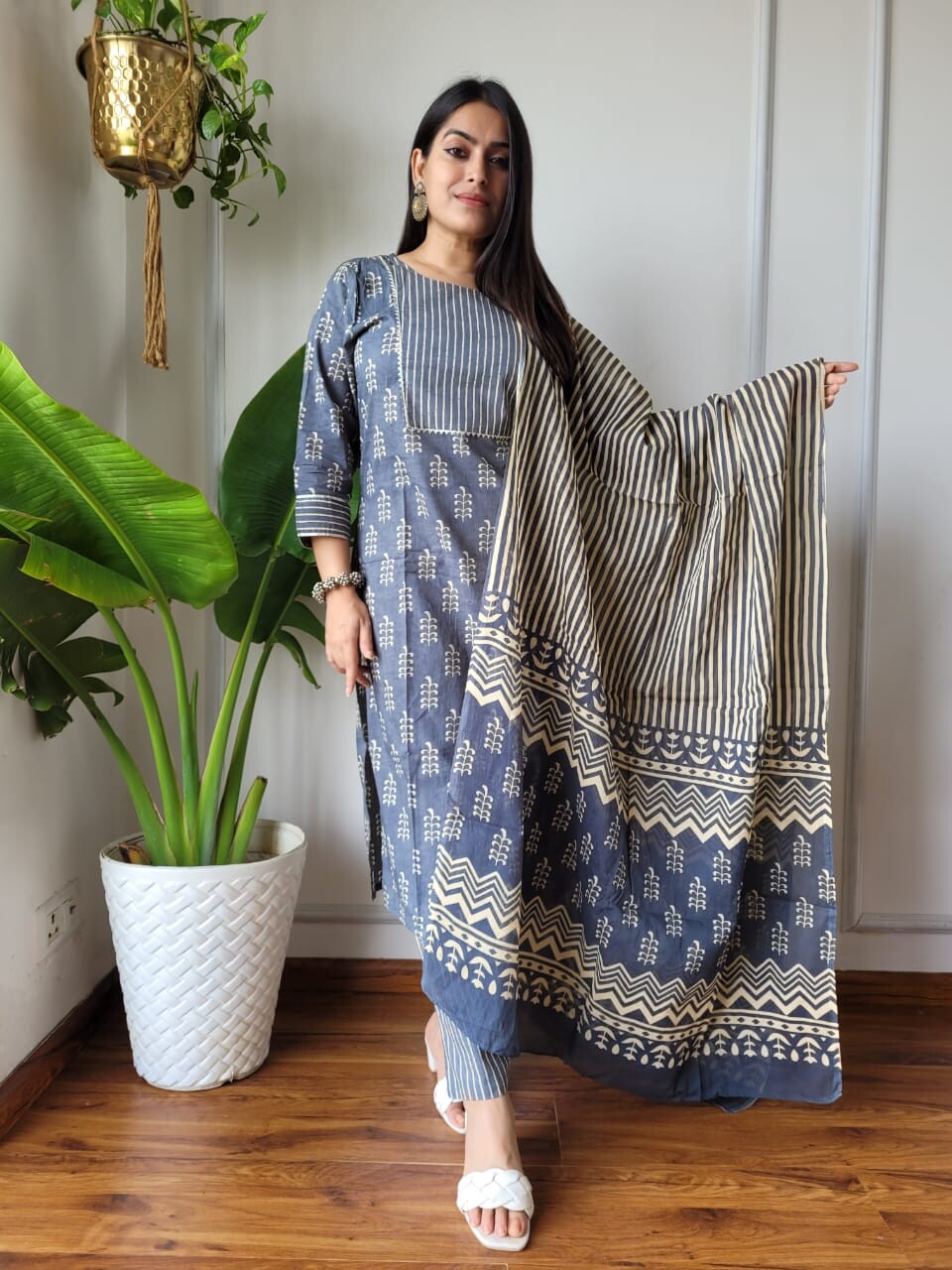 Pure Cotton Hand Block Printed Stitched Suits With Cotton Dupatta - 20