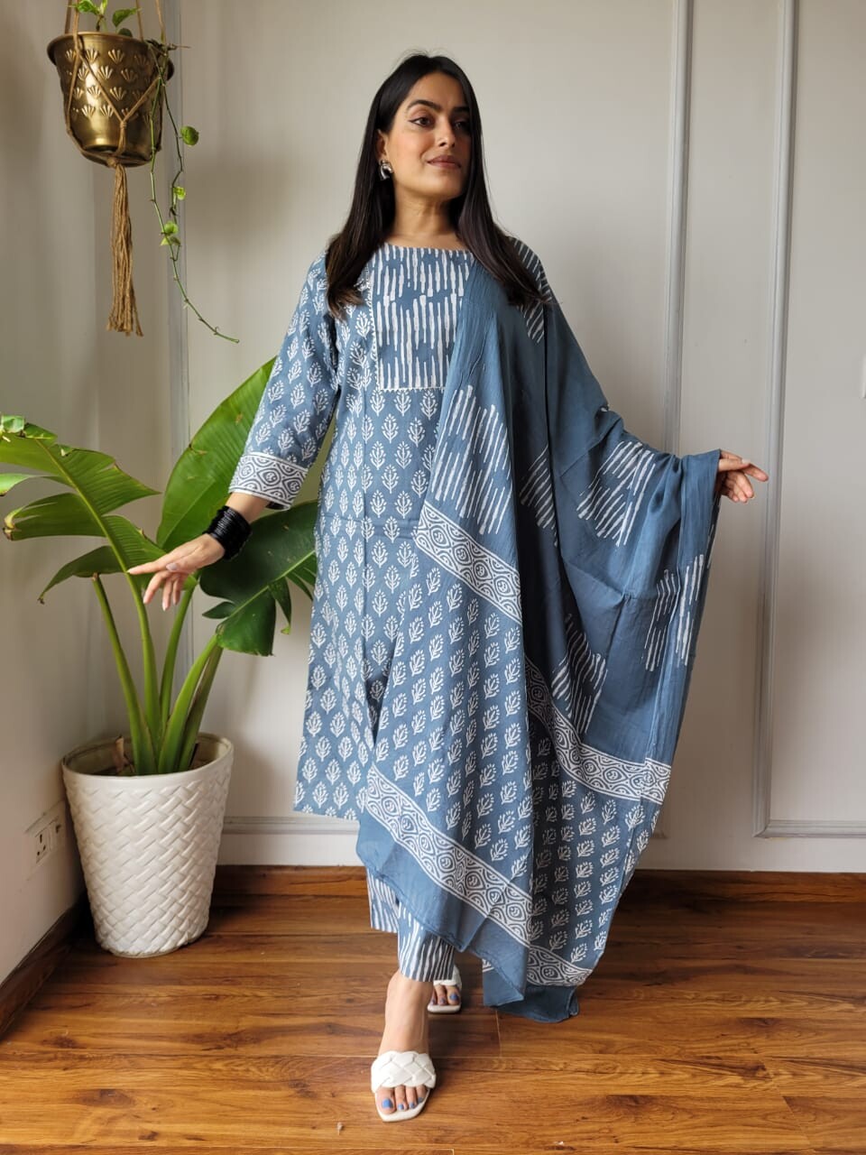 Pure Cotton Hand Block Printed Stitched Suits With Cotton Dupatta - 24